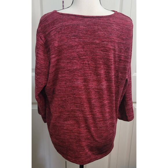 Croft & Barrow Scoop Neck 3/4 Sleeve Sparkle Studded Top Size Large - Picture 3 of 5